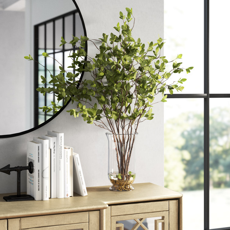 Three Posts™ 36'' Faux Foliage Plant in Glass Vase & Reviews Wayfair